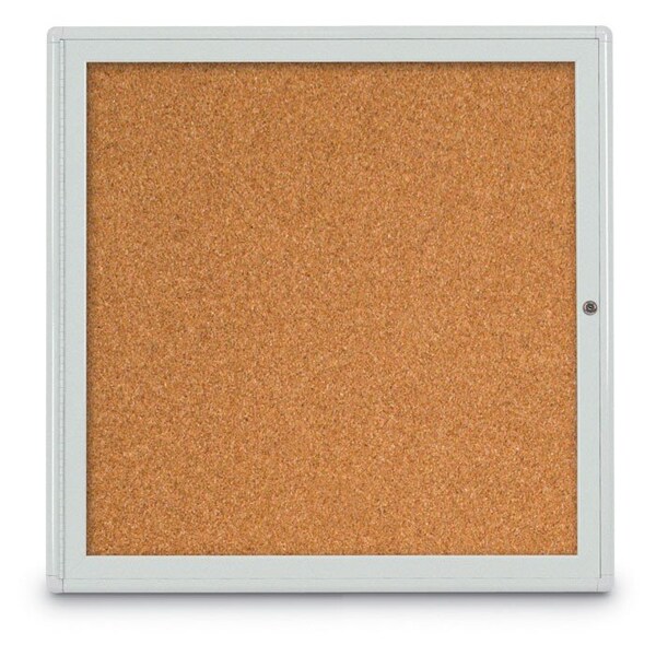 Single Door Radius Corkboard, 36"x36", Bla, UV7002RC-BLACKRC-BLACK